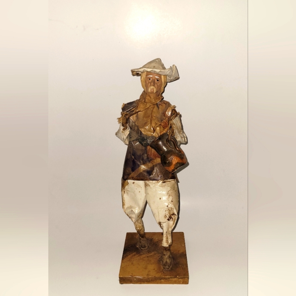 *Vintage*Mexican Folk Art Paper Mache Figure Village Man Water Yoke Carrier